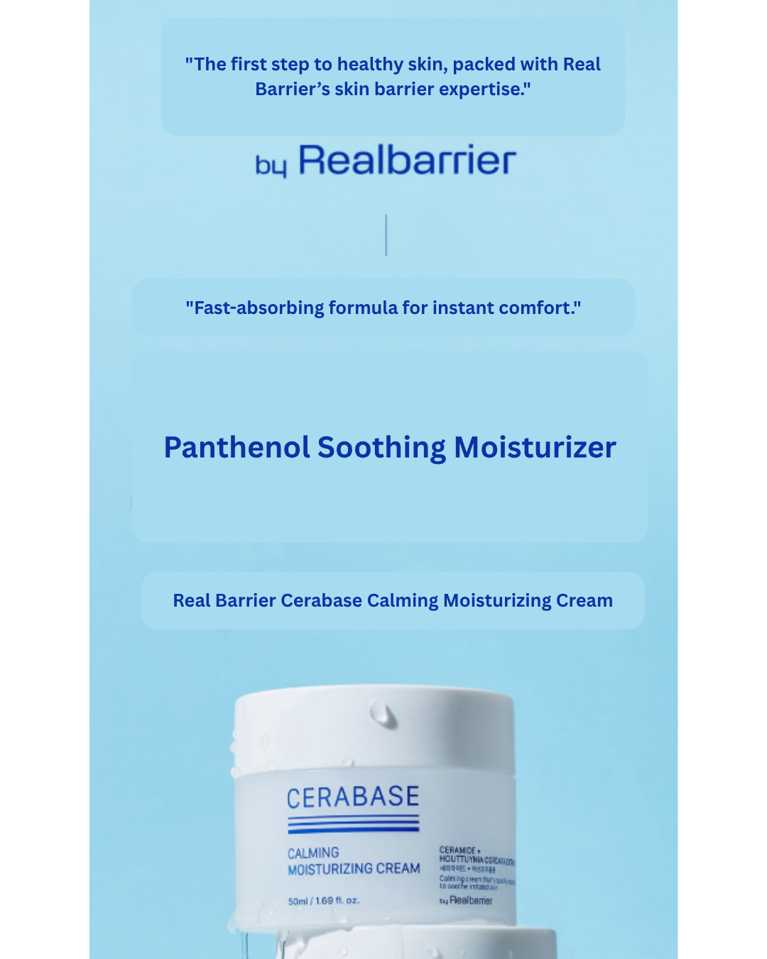 🥑BY REAL BARRIER Cera-Base Calming Moisturizing Cream (50ml)