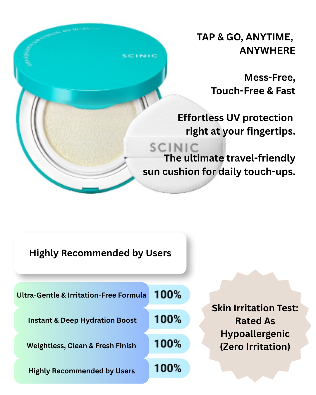 ✨Scinic Aqua Safety Mineral Sun Cushion 15g